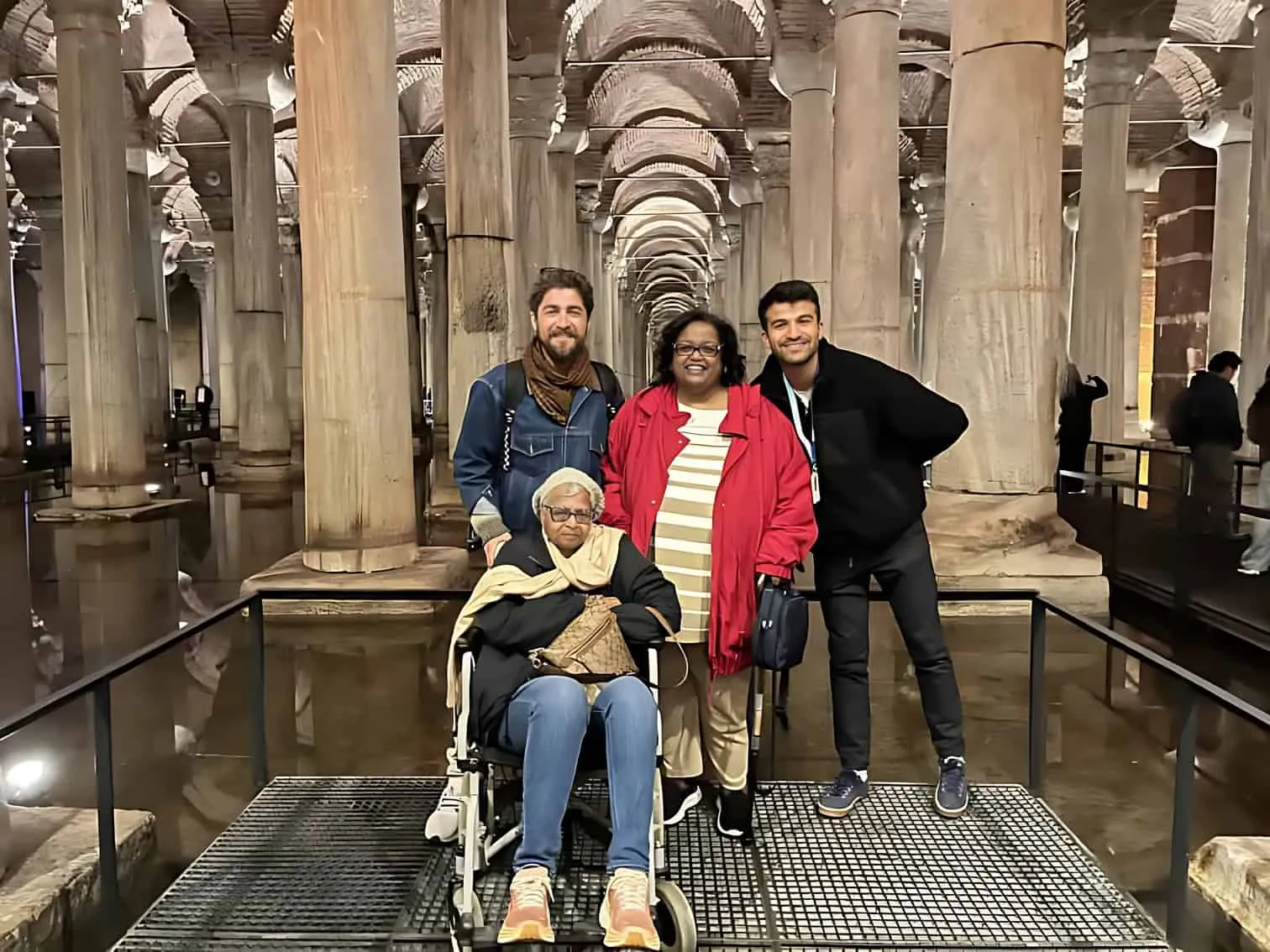 Fethi Karatas and Omer Celik inside Basilica Cistern Istanbul